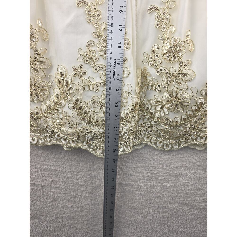 Biscotti Collezioni Girls Green Velvet and Ivory Gold Embroidered Formal Dress 6 - Picture 12 of 15